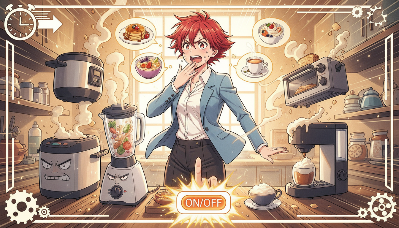 忙しい朝を劇的に変える時短家電、本当に効果ある?人気アイテムの口コミ評判と驚きの実力に迫る!